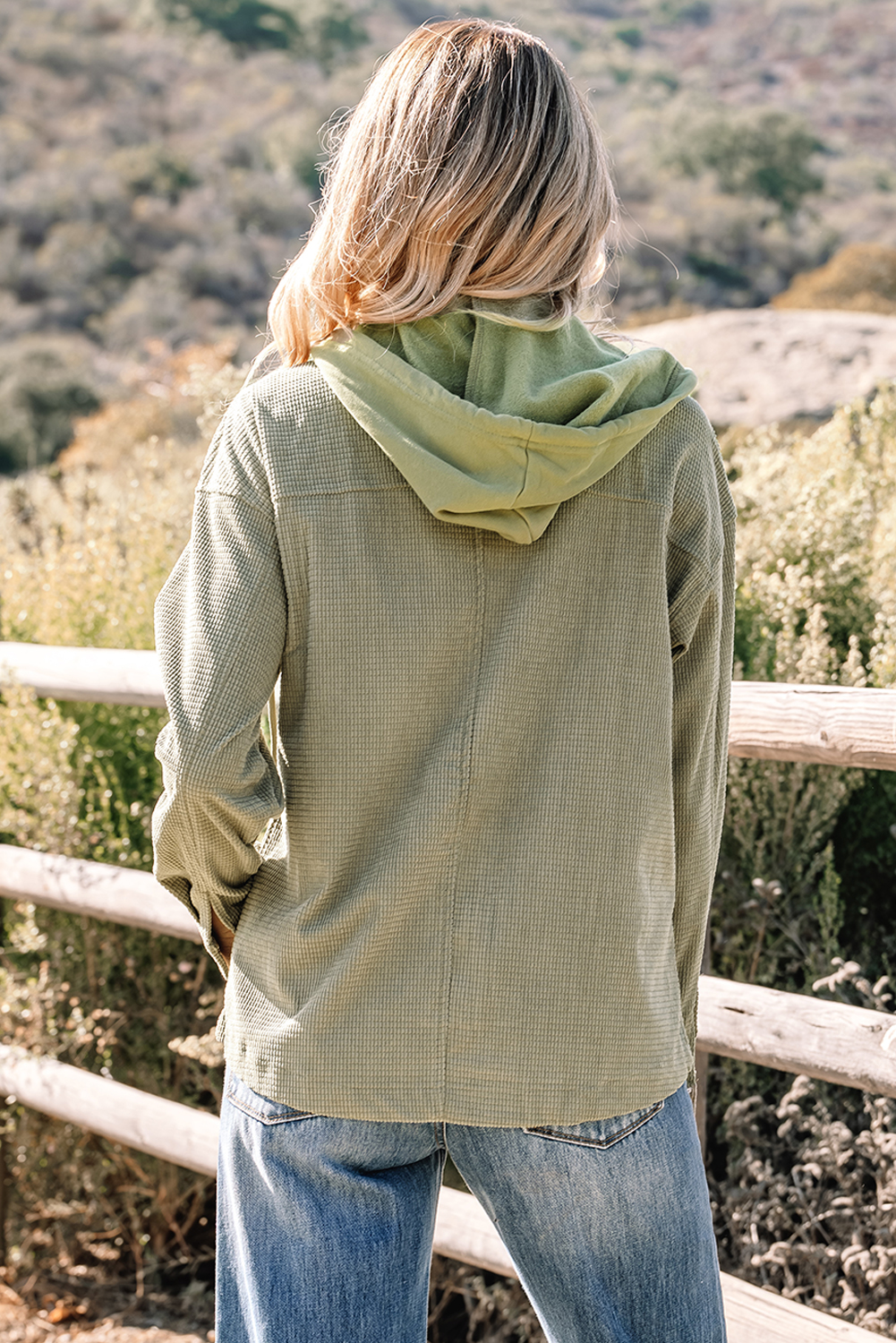 Sail Blue 2 in 1 Thermal Knit Textured Hooded Jacket - loveforevers