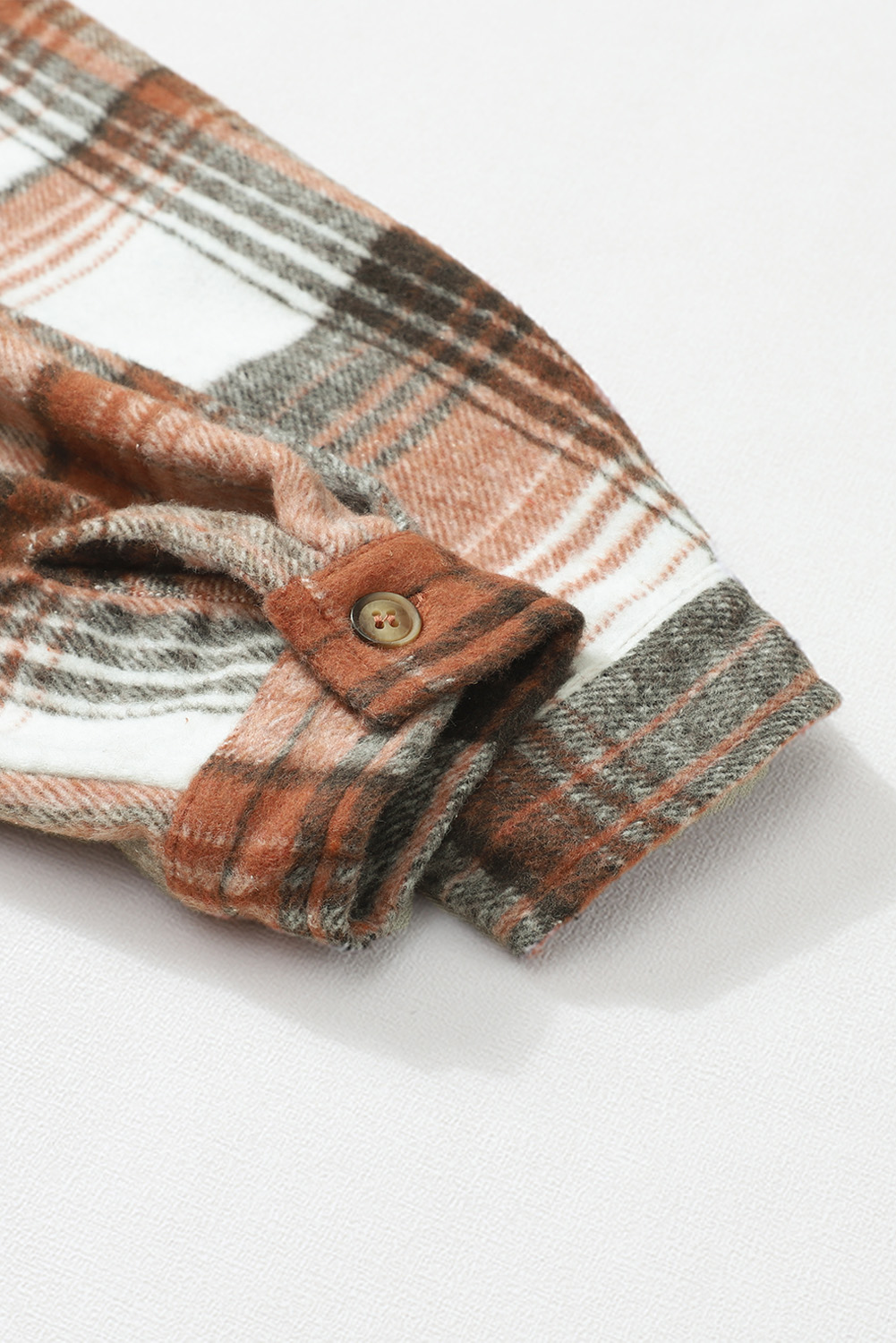 Brown Plaid Flap Pockets Shacket - loveforevers