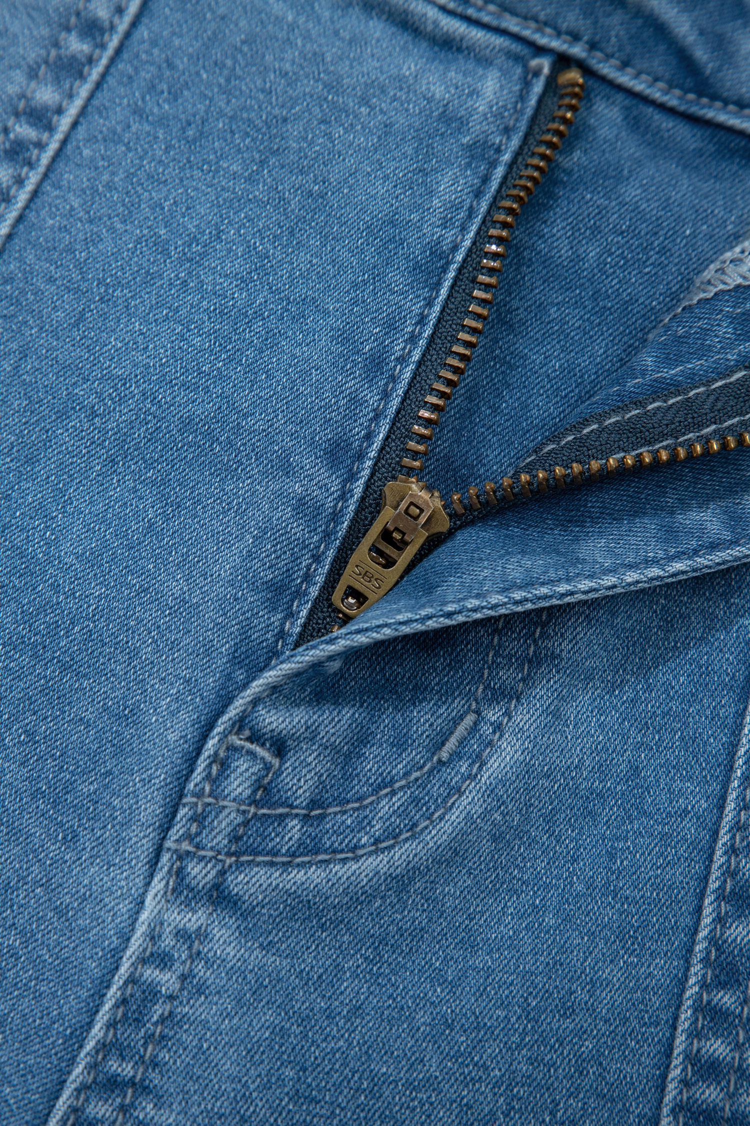 Dusk Blue Retro Washed Patch Pocket Loose Jeans - loveforevers