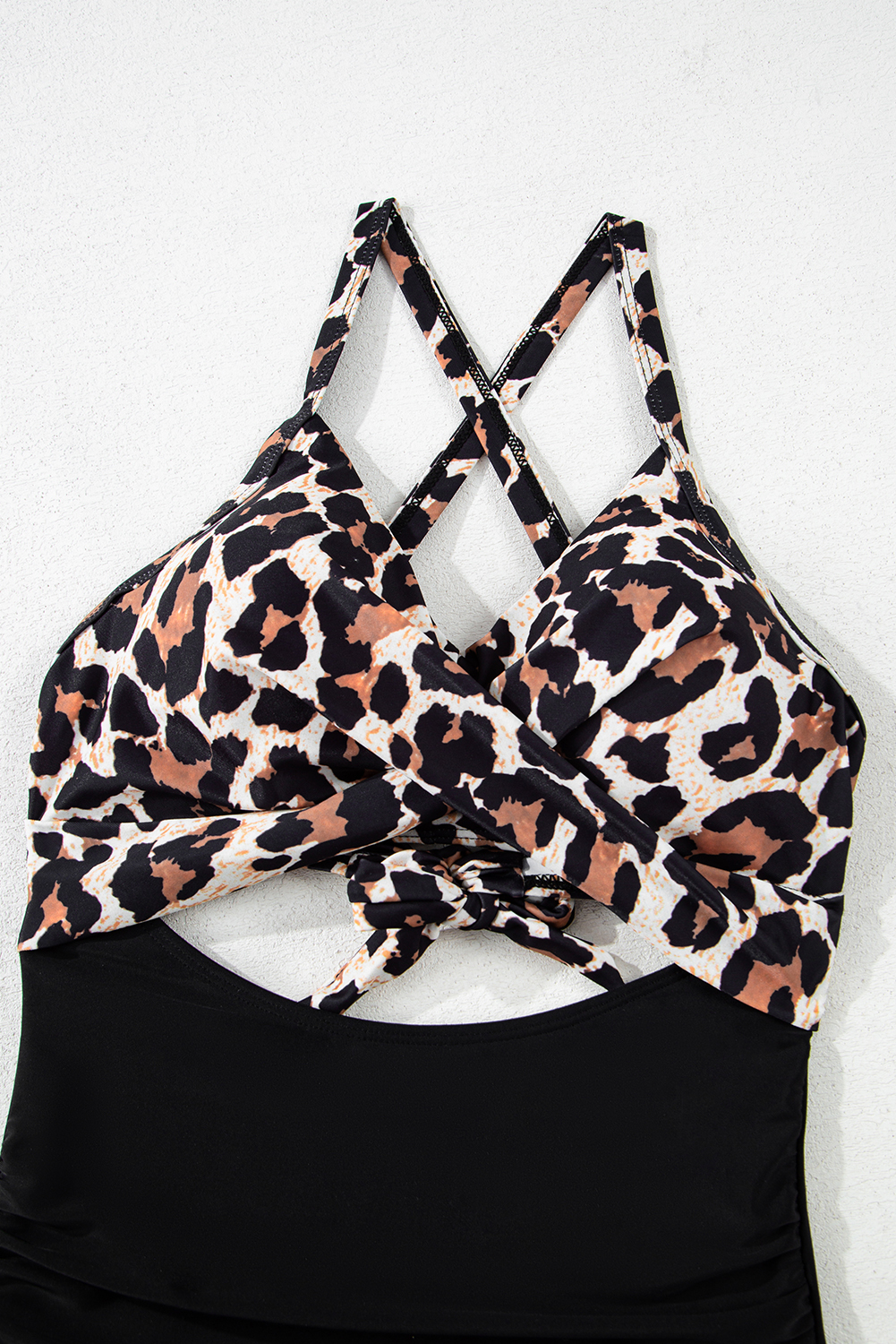 Pink 2-tone Crossed Cutout Backless Monokini - loveforevers