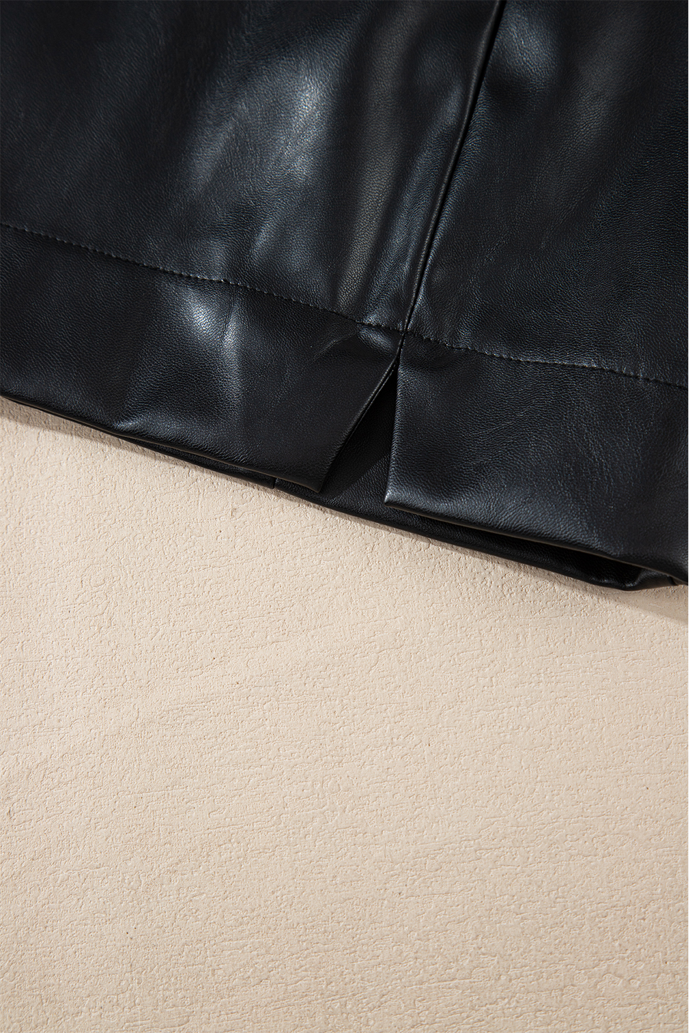 Black PU Leather Side Slits Slim Fit High Waist Mini Skirt - loveforevers