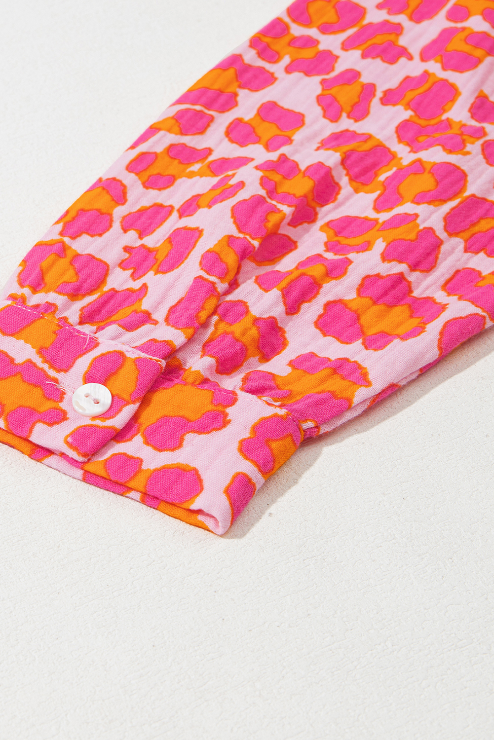 Rose Leopard Printed Button Up Loose Shirt - loveforevers