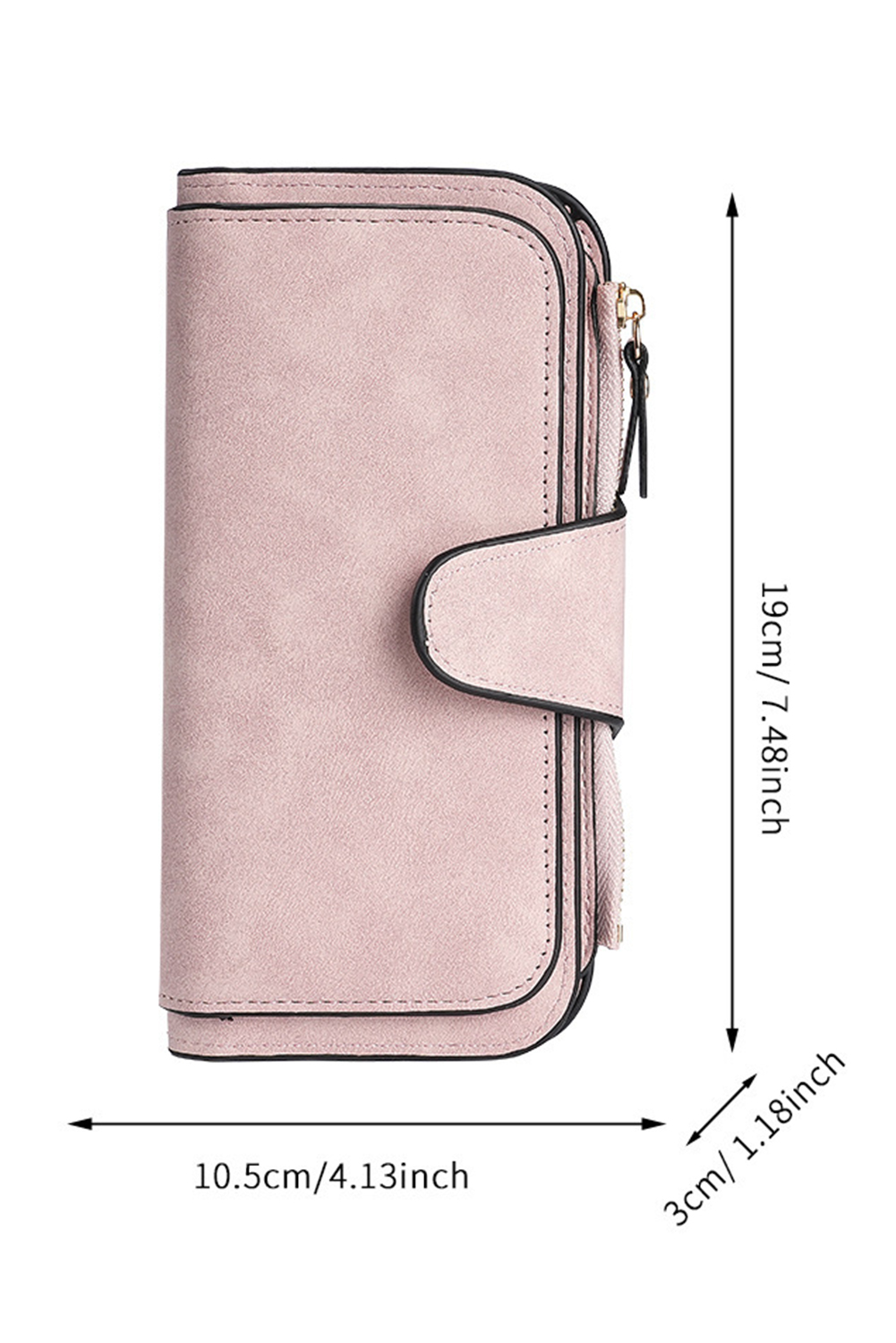 Pink PU Leather Multi-function Long Wallet - loveforevers