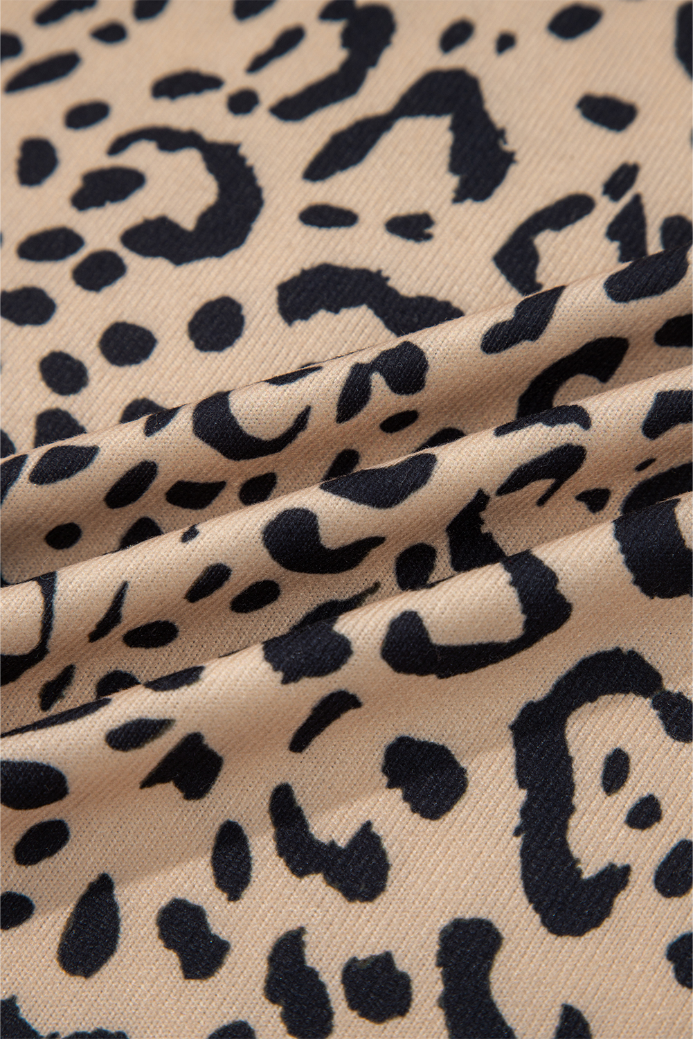 Khaki Leopard Print Long Batwing Sleeve Loose Top - loveforevers