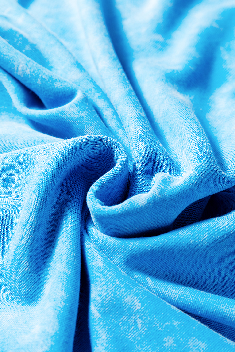 Blue Mineral Wash Raw Seam Double Patched Pocket Pullover Sweatshirt - loveforevers
