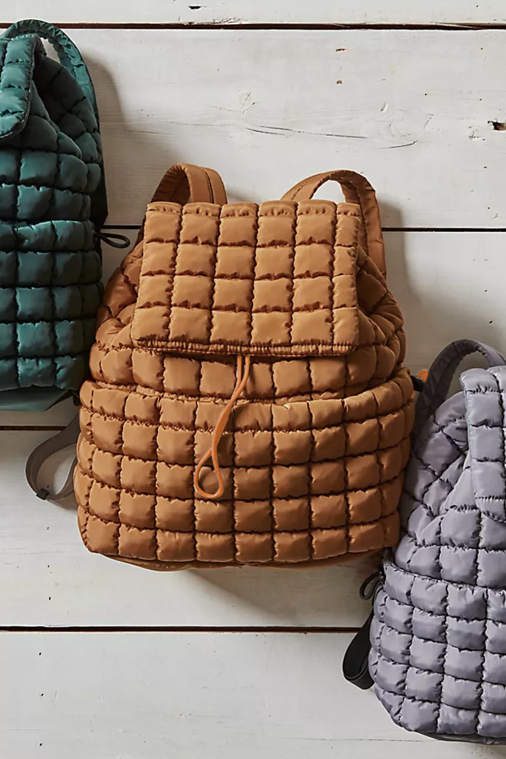 Black Solid Flapped Quilted Puffer Backpack - loveforevers