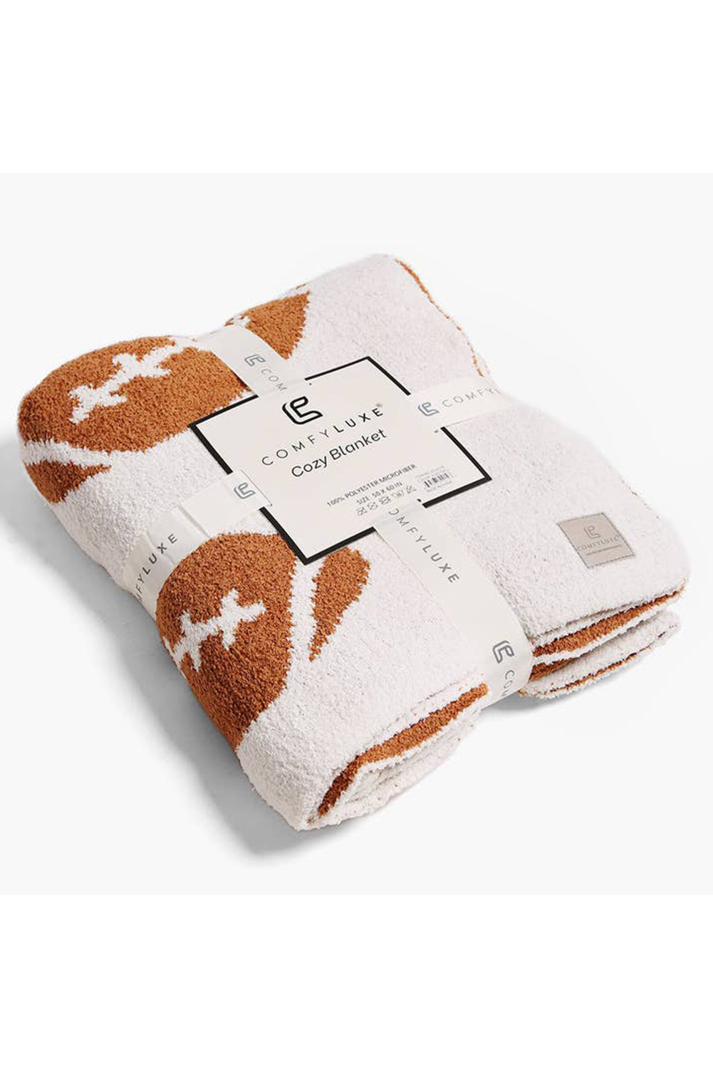 White Leopard & Rugby Football Print Flannel Blanket - loveforevers