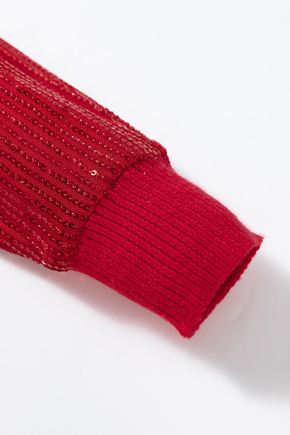 Fiery Red Merry Letter Embroidered High Neck Sweater - loveforevers