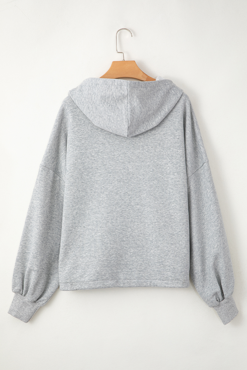 Bonbon Fleece Lined Half Zipper Kangaroo Pockets Loose Hoodie - loveforevers