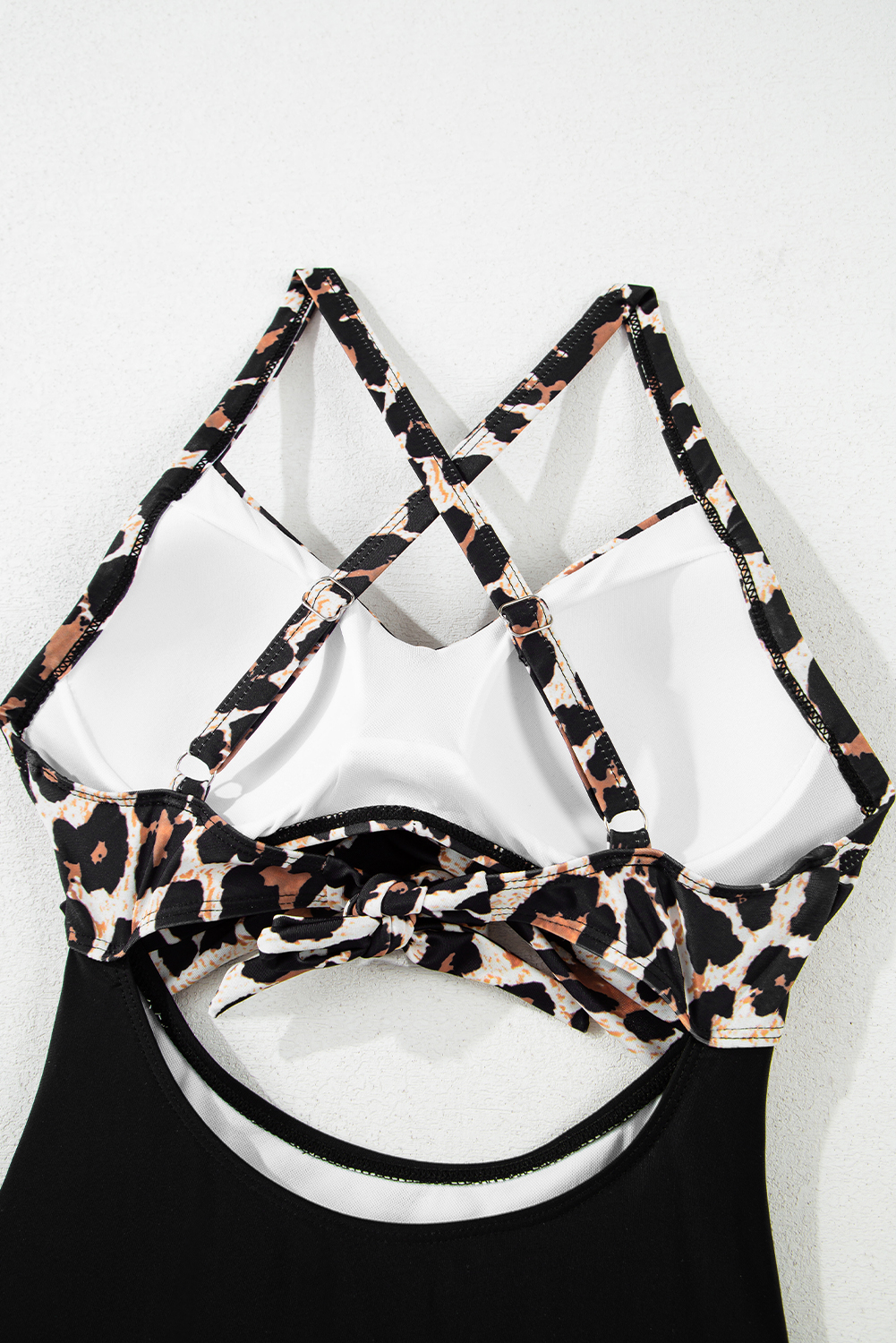 Pink 2-tone Crossed Cutout Backless Monokini - loveforevers