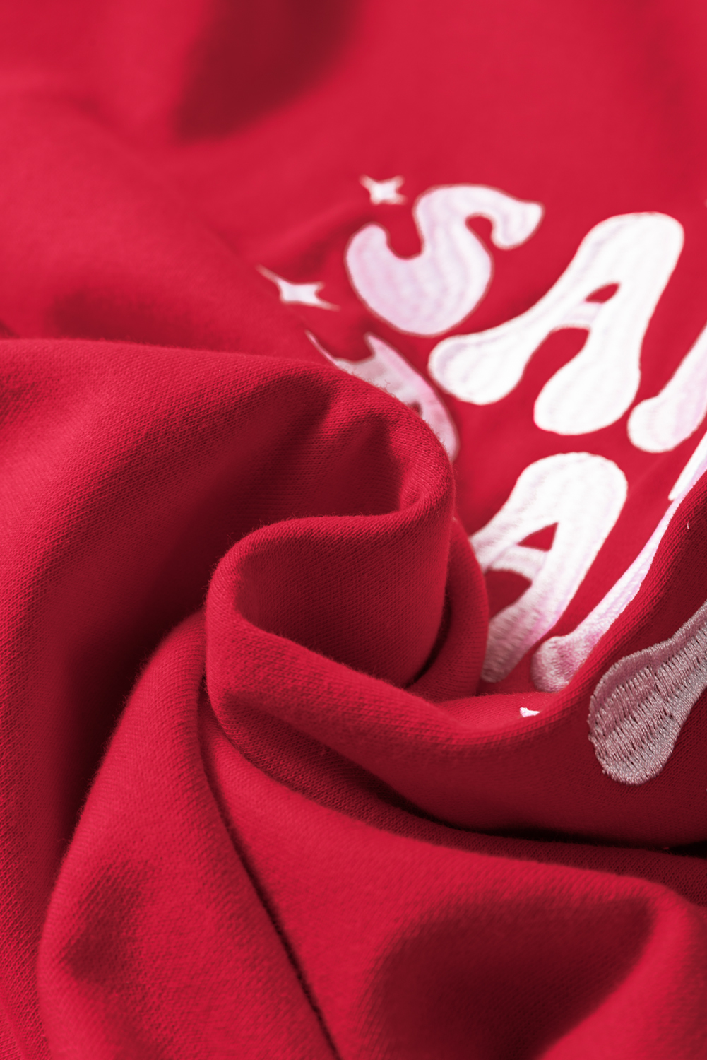 Red SANTA BABY Embroidered Crewneck Christmas Sweatshirt - loveforevers