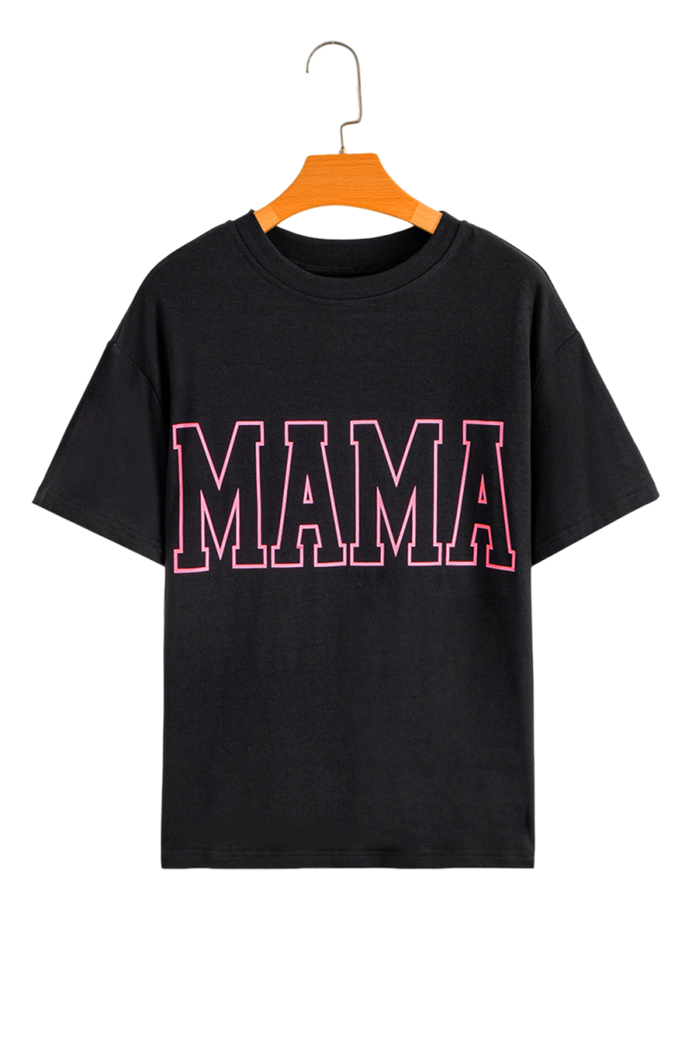 Black MAMA Letter Graphic Neon T Shirt - loveforevers