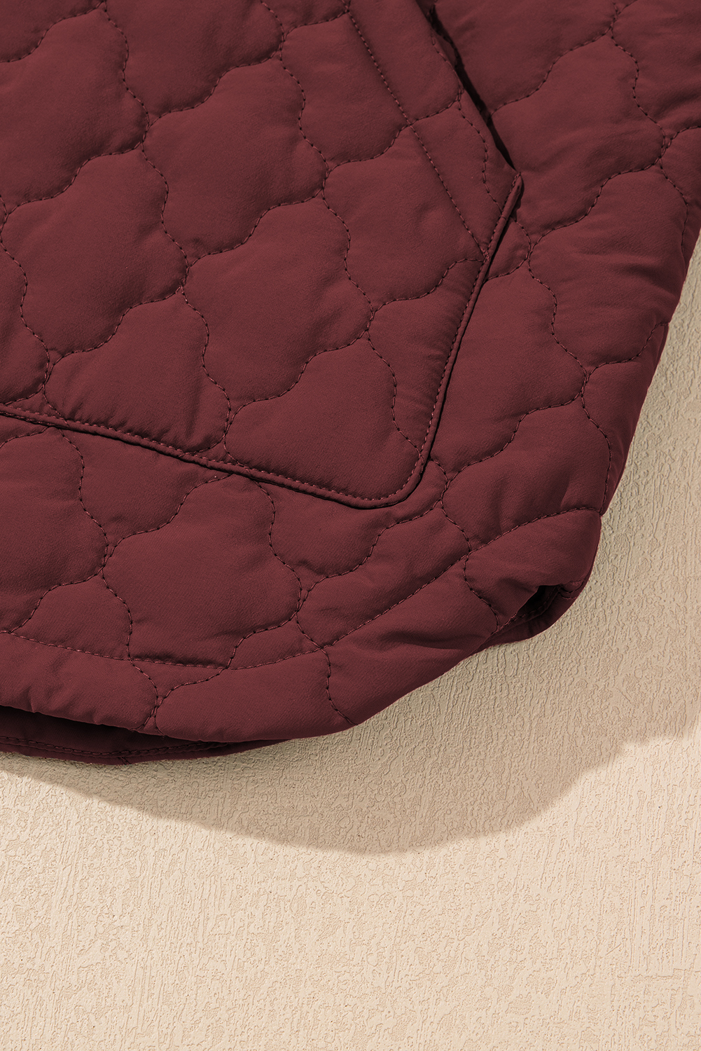 Wild Ginger Flower Shape Quilted Snap Button Zip Up Winter Vest - loveforevers