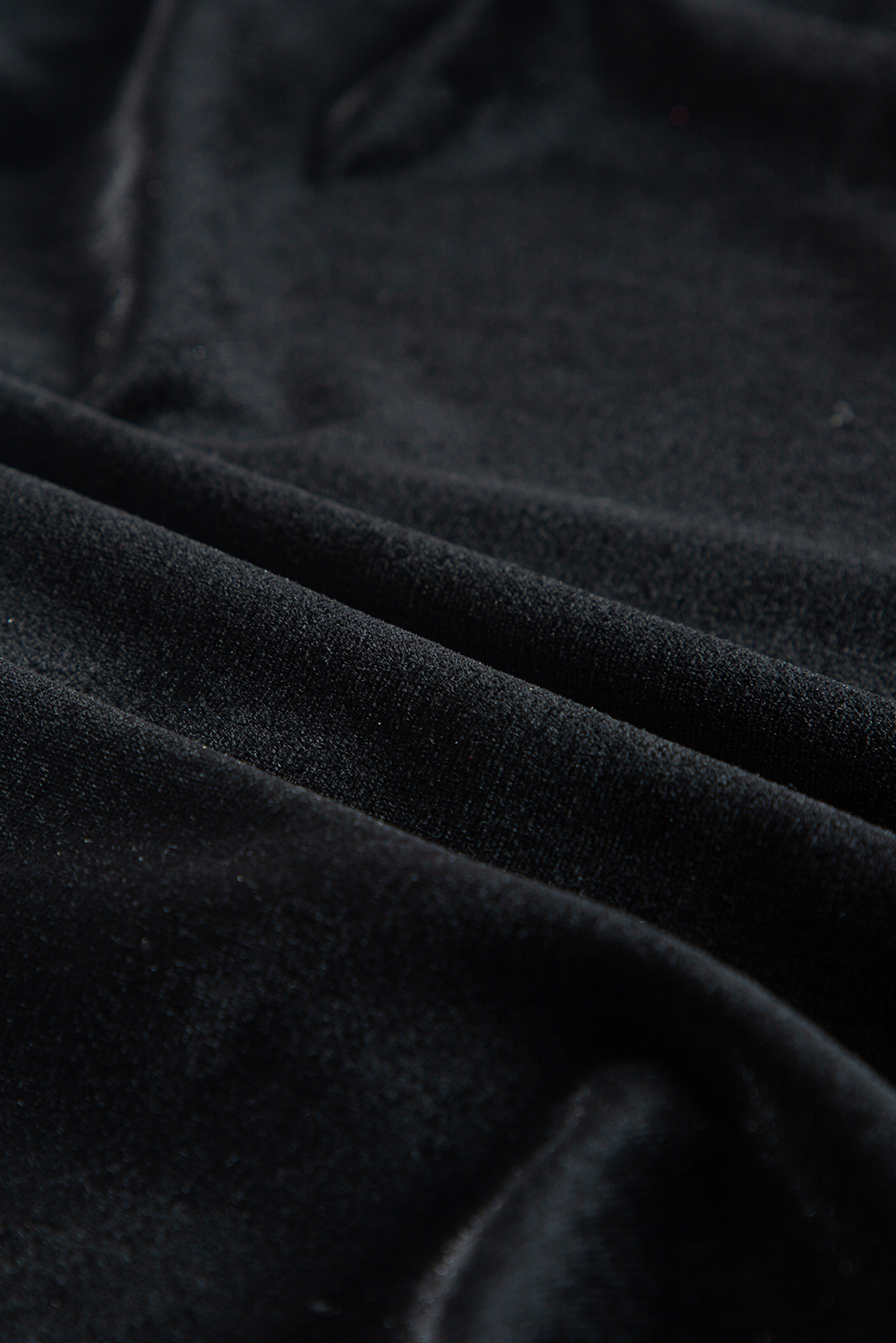 Black Velvet Long Sleeve Surplice High Waist Mini Dress - loveforevers