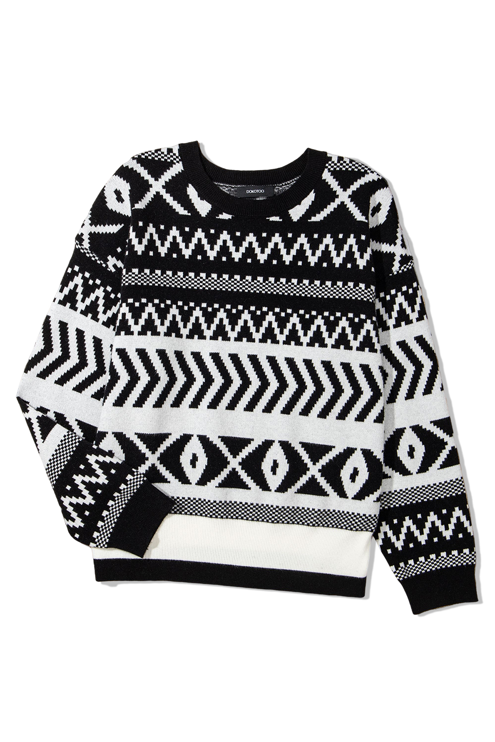Brown Abstract Print Pullover Sweater - loveforevers