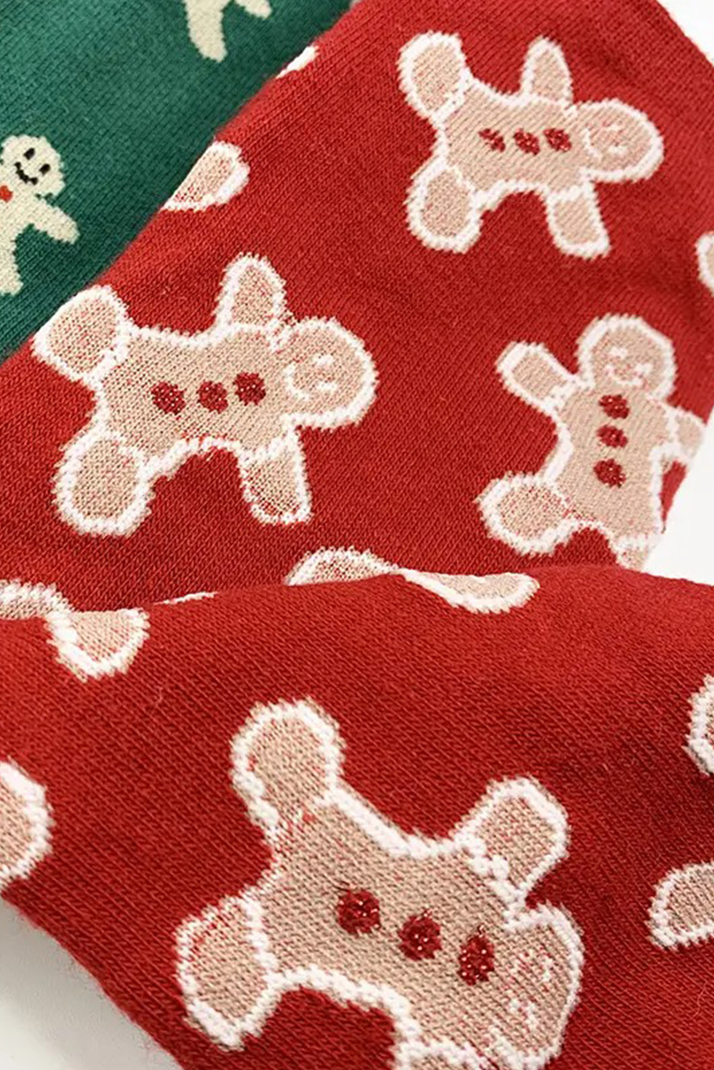 Fiery Red Christmas Gingerbread Man Cozy Crew Socks - loveforevers