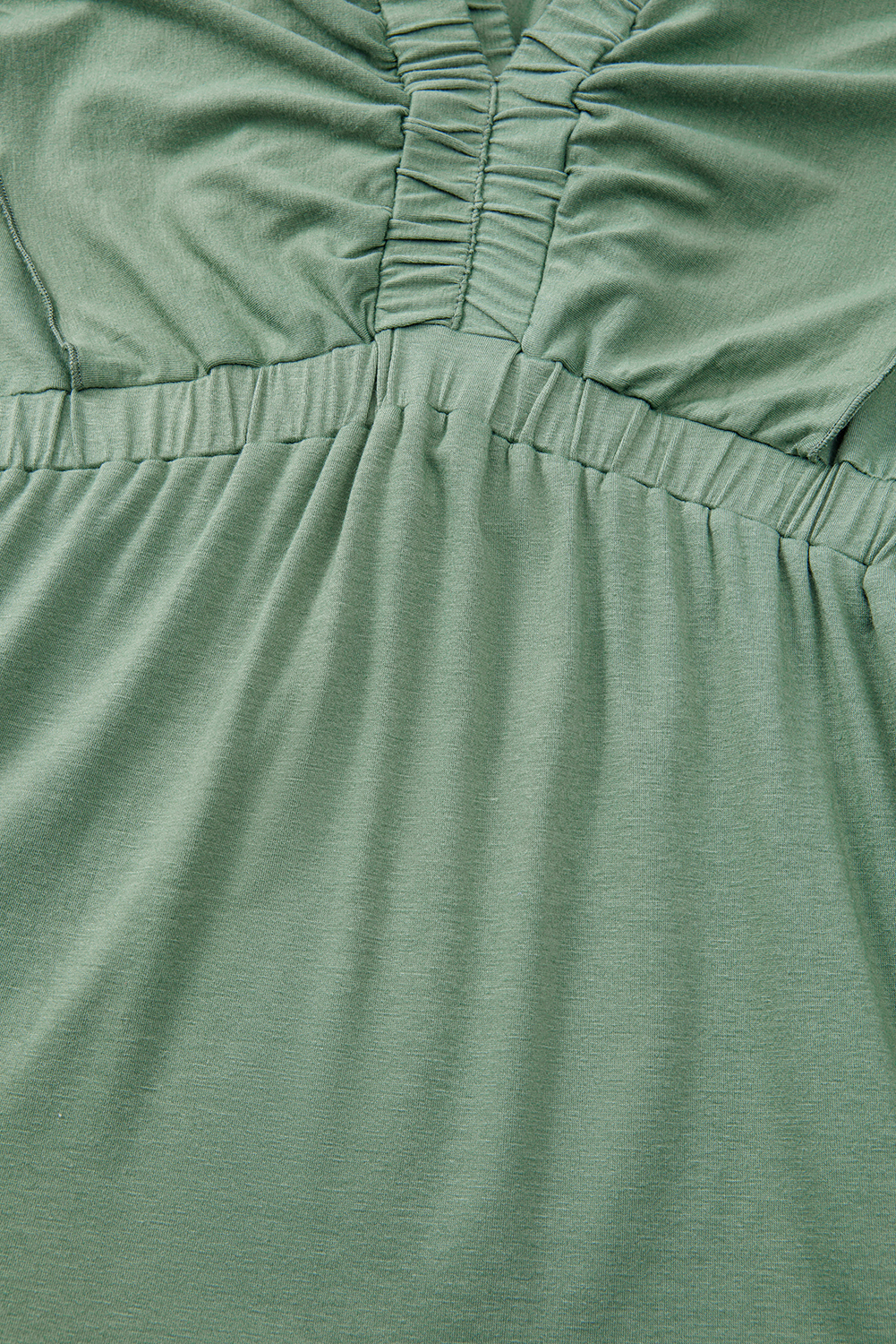 Grass Green Textured V Neck Flutter Sleeve Ruffled Maxi Dress - loveforevers