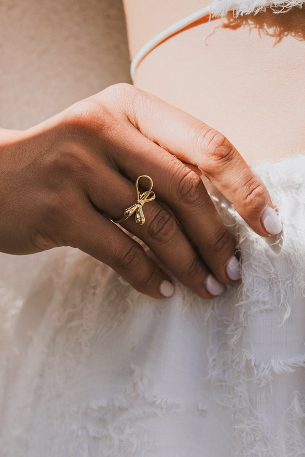 Gold Plated Alloy Half Open Bow Ring - loveforevers