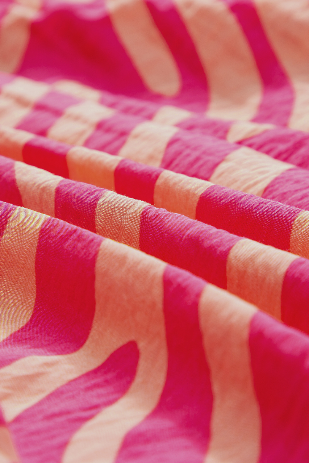 Pink Zebra Stripe Printed Ruffle Trim Pocketed Dress - loveforevers