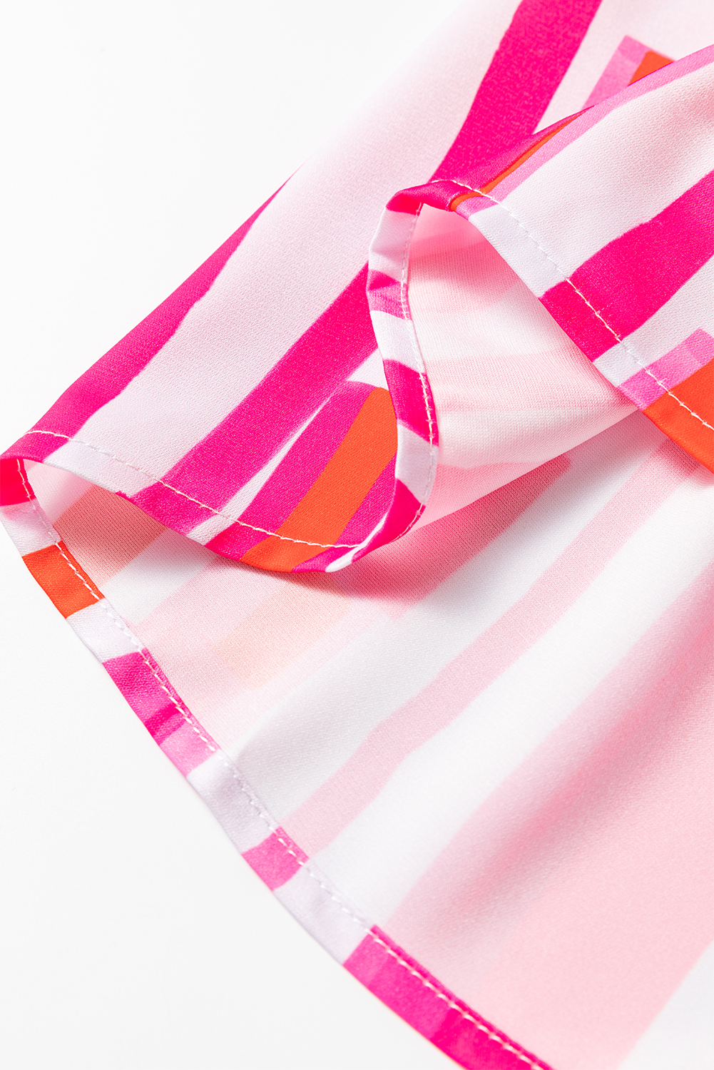 Pink Abstract Print Batwing Sleeve Casual Shirt - loveforevers