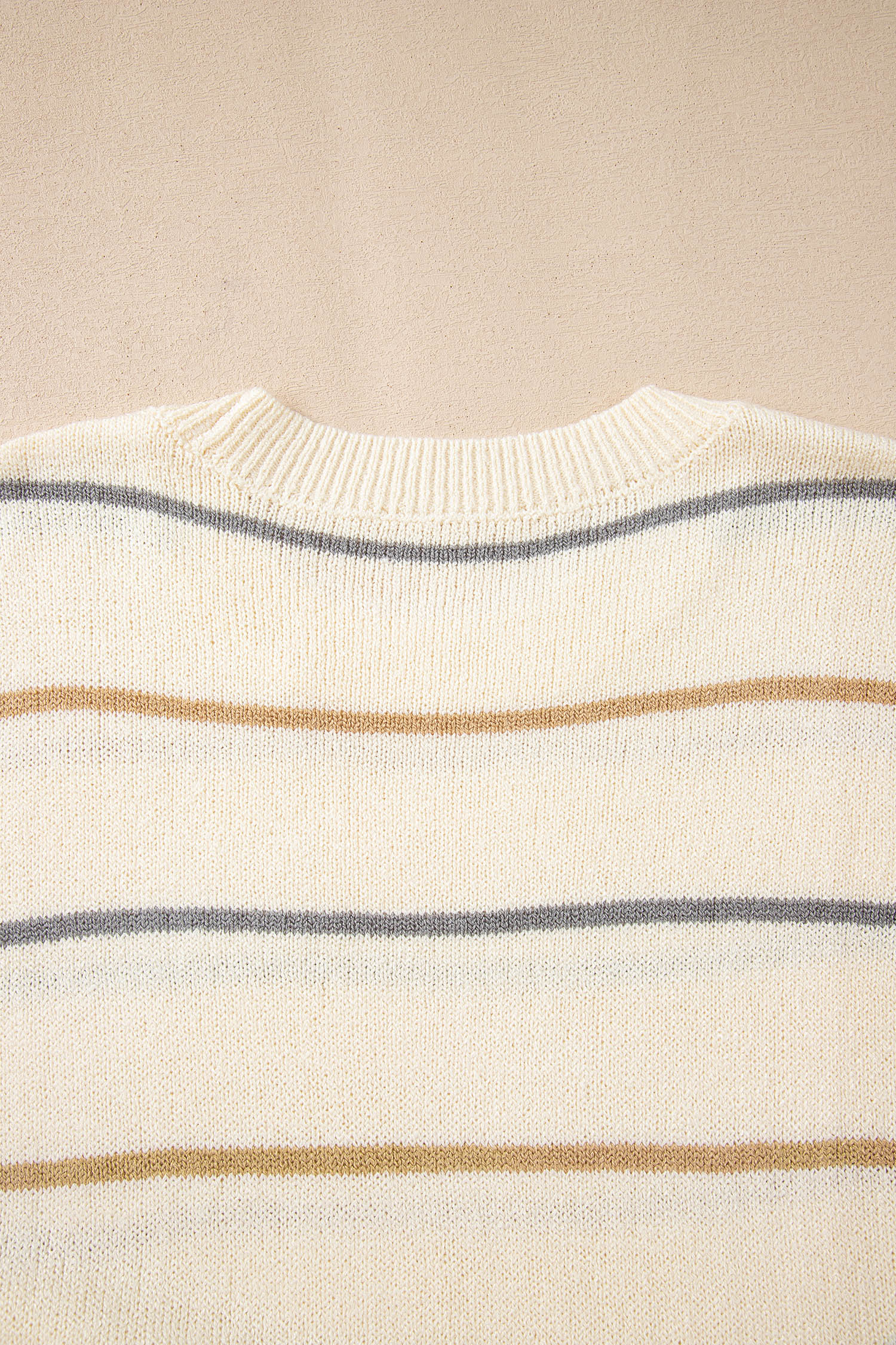 Multicolour Striped Buttoned Front V Neck Drop Shoulder Cardigan Sweater - loveforevers