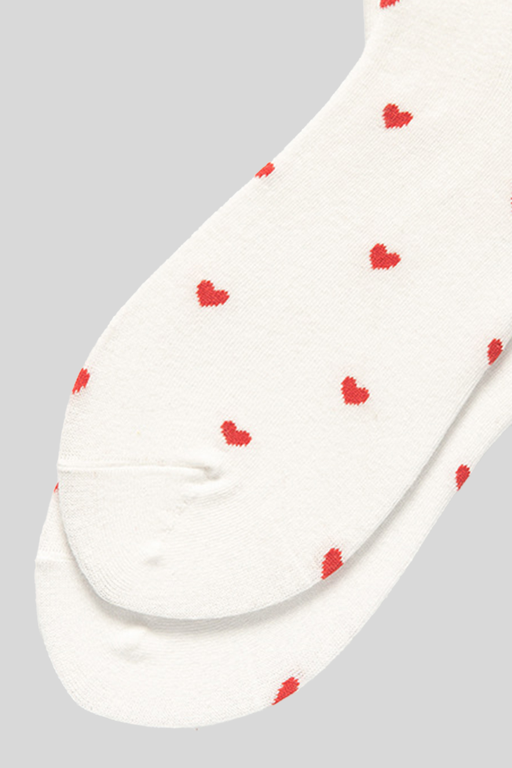 White Valentines Heart Pattern Crew Socks - loveforevers
