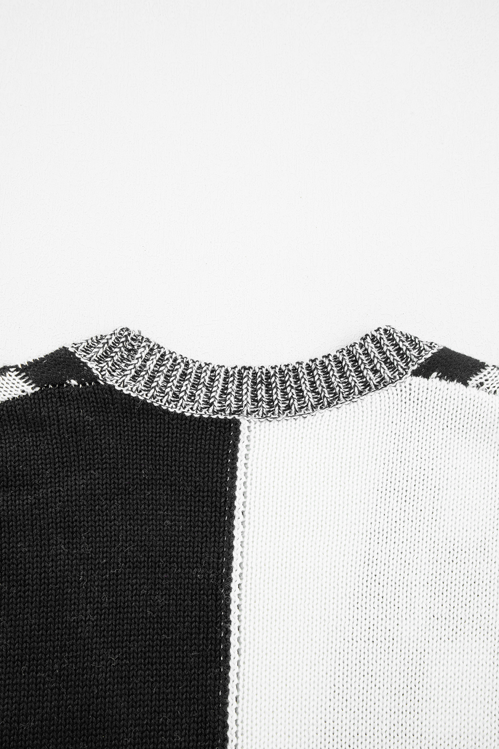 Black Checkered Open Front Drop Shoulder Cardigan - loveforevers