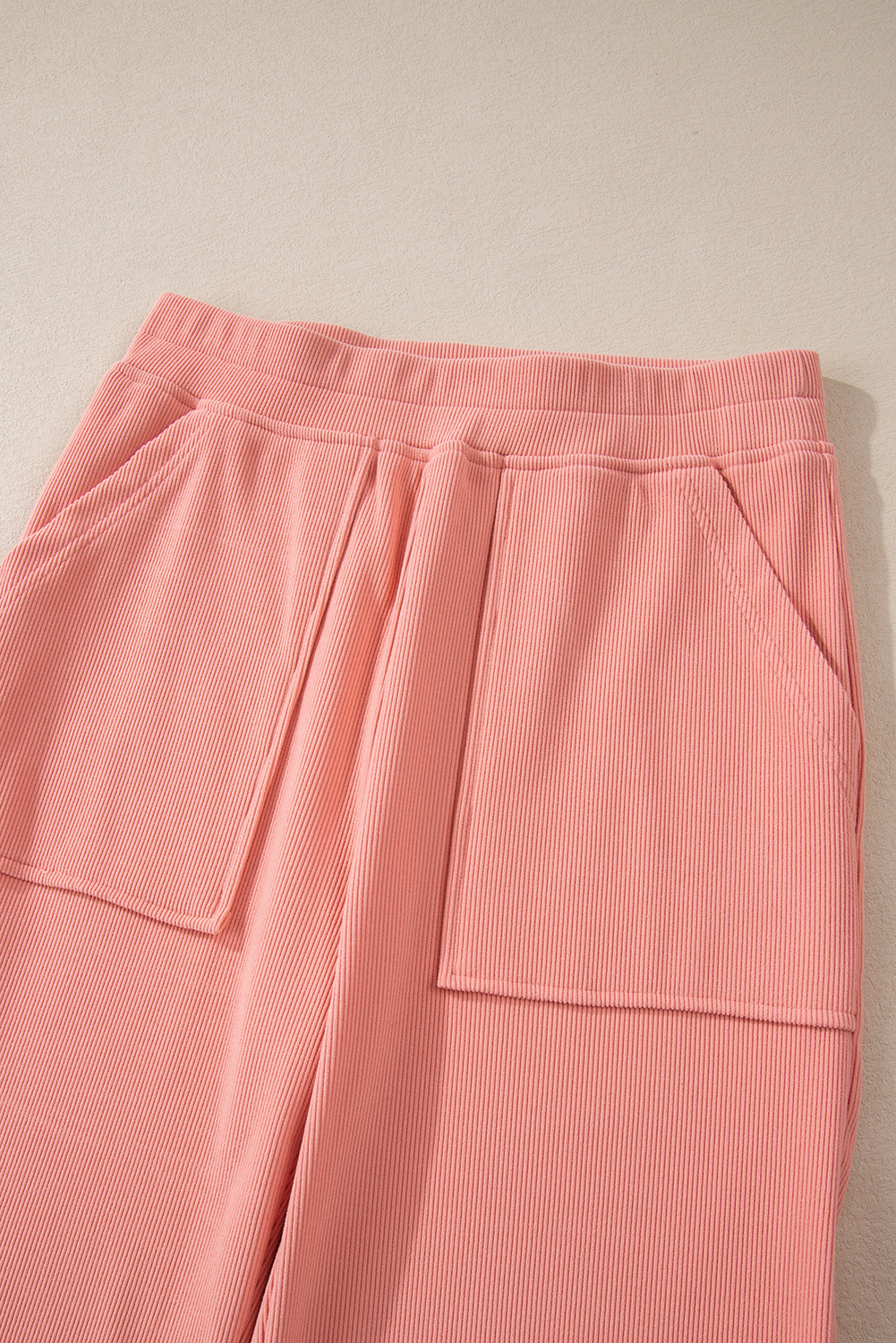 Blossom Ribbed Knit Drop Shoulder Pocketed Two Piece Lounge Set - loveforevers