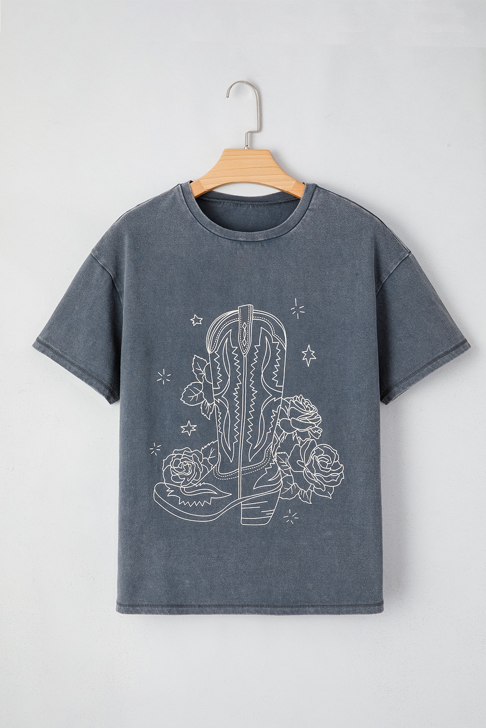High-Rise Western Cowboy Boots Graphic Tee - loveforevers
