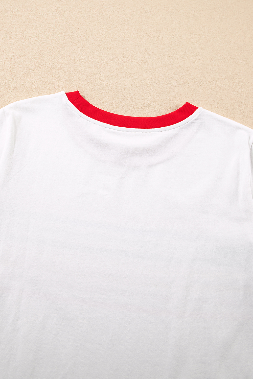 White Rainbow Stripe Print Contrast Crewneck T Shirt - loveforevers