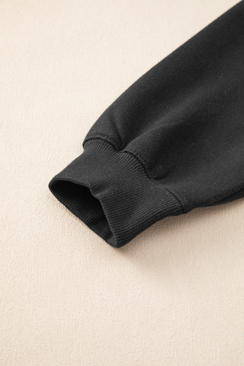 Black Drop Shoulder Loose Sweatshirt and Joggers Active Set - loveforevers