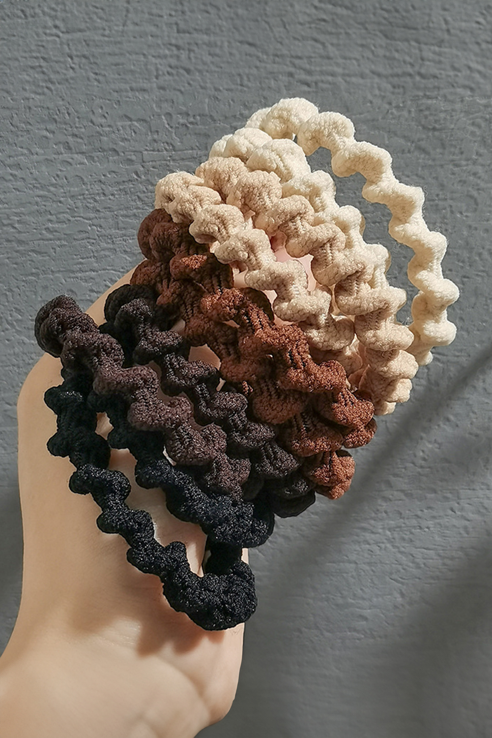 Coffee 5pcs Spiral High Elastic Hair Tie - loveforevers