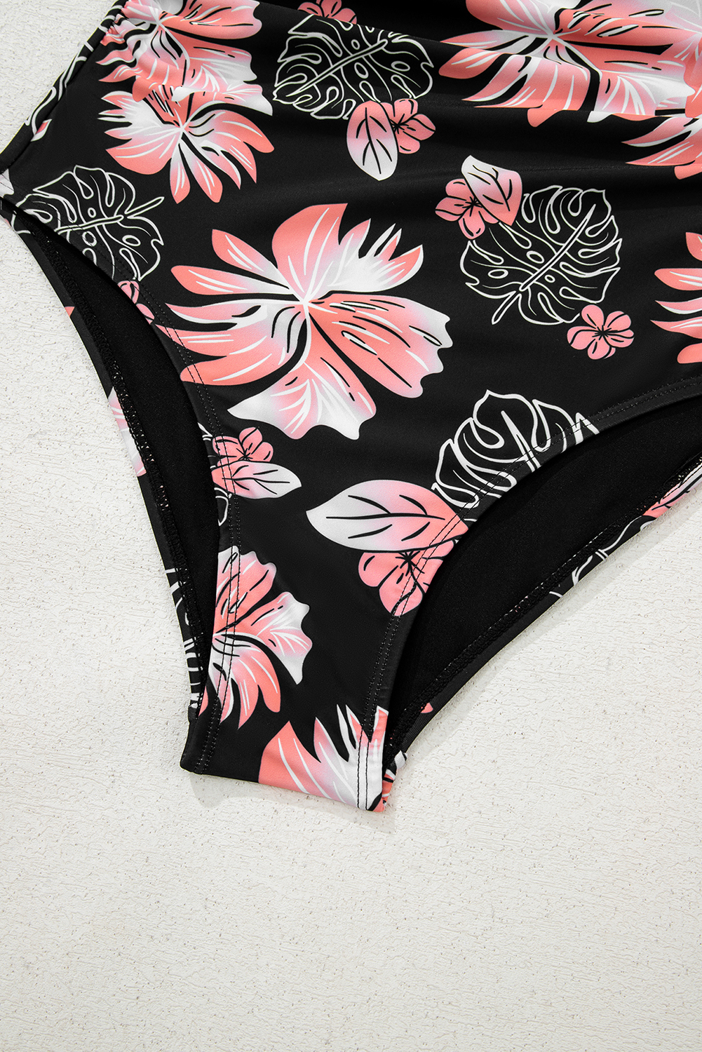 Black Square Neck Ruched Tommy Control One Piece Swimsuit - loveforevers