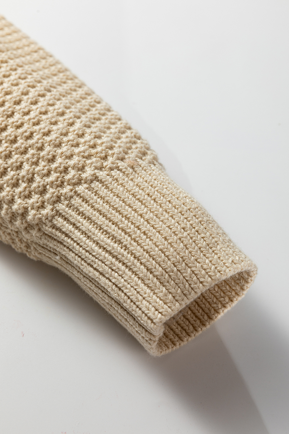 Beige Button Front Cropped Cardigan Sweater - loveforevers
