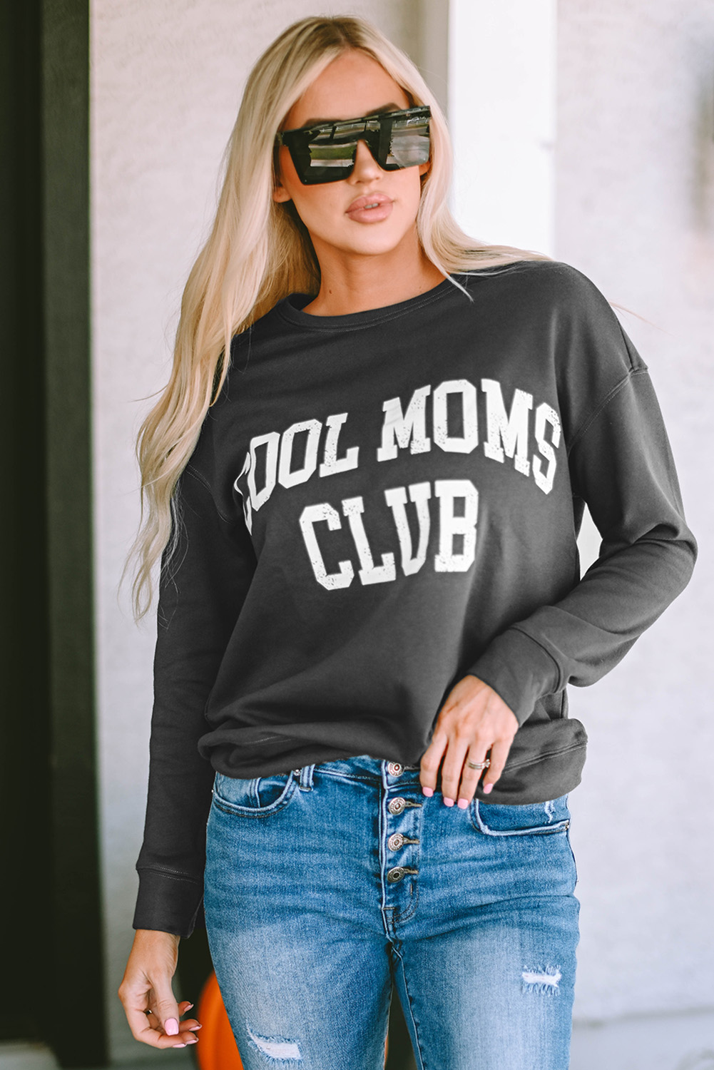 Gray COOL MOMS CLUB Drop Shoulder Sweatshirt - loveforevers