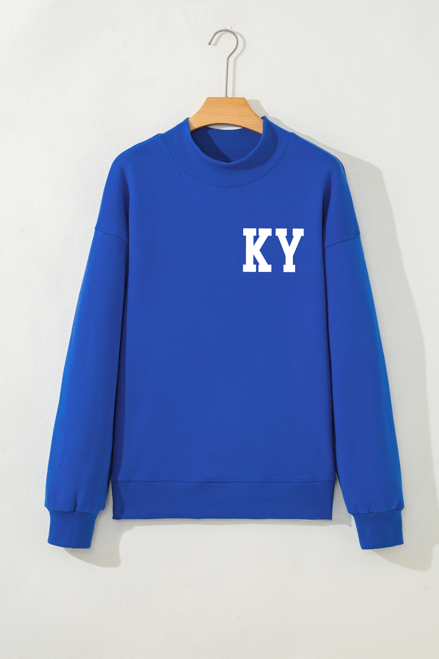Dark Blue KY KENTUCKY Printed Mock Neck Sweatshirt - loveforevers