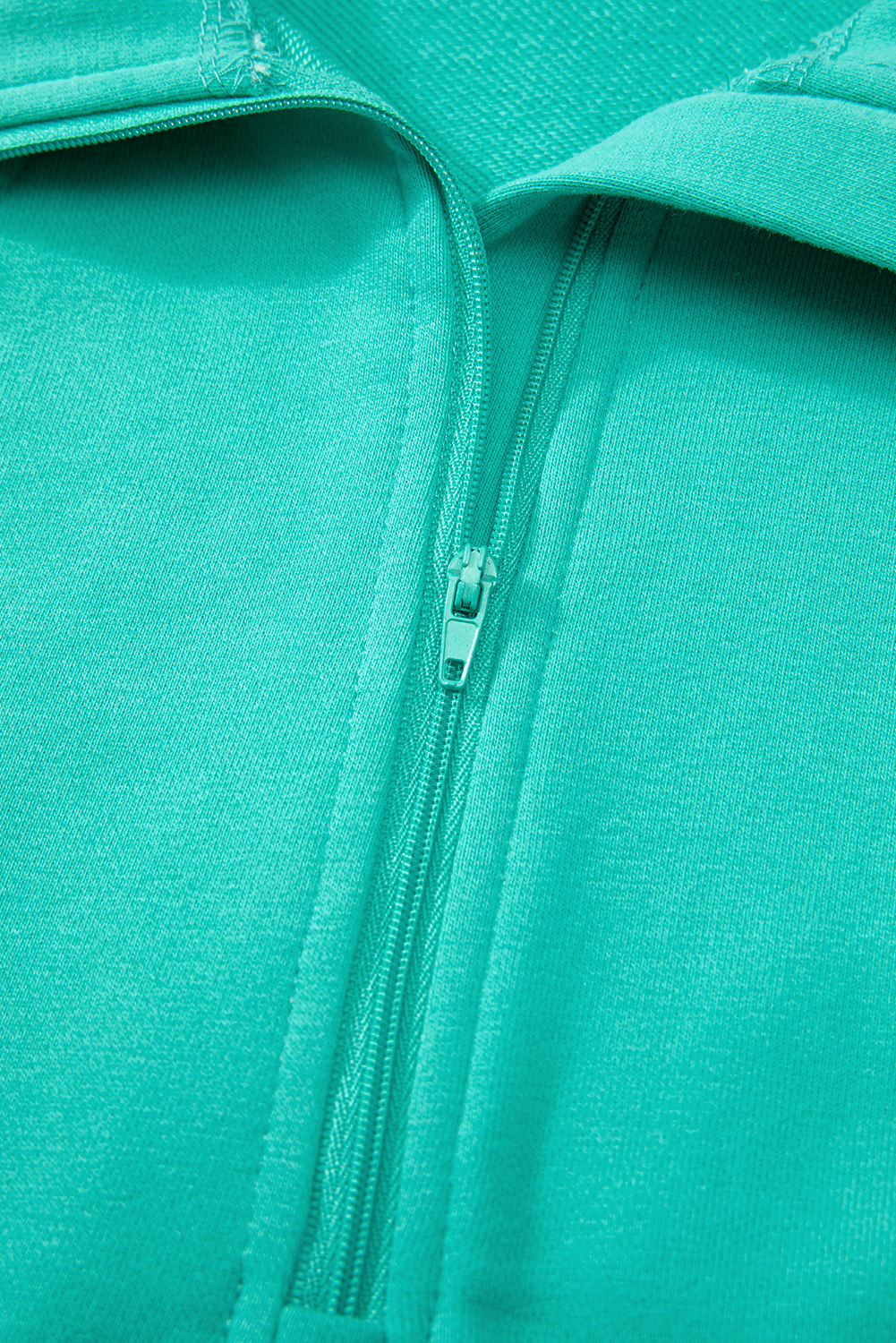 Aruba Blue Quarter Zip Stand Neck Kangaroo Pocket Sweatshirt - loveforevers
