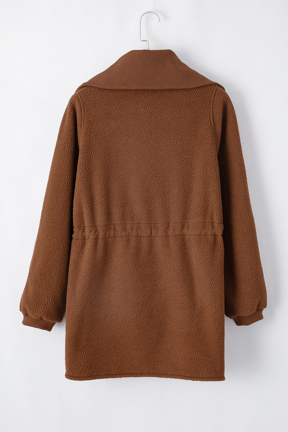 Brown Half Zip Fleece Pullover Sweatshirt - loveforevers