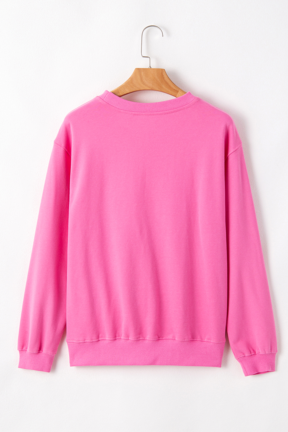 Navy Blue Plain Drop Shoulder Crewneck Pullover Sweatshirt - loveforevers