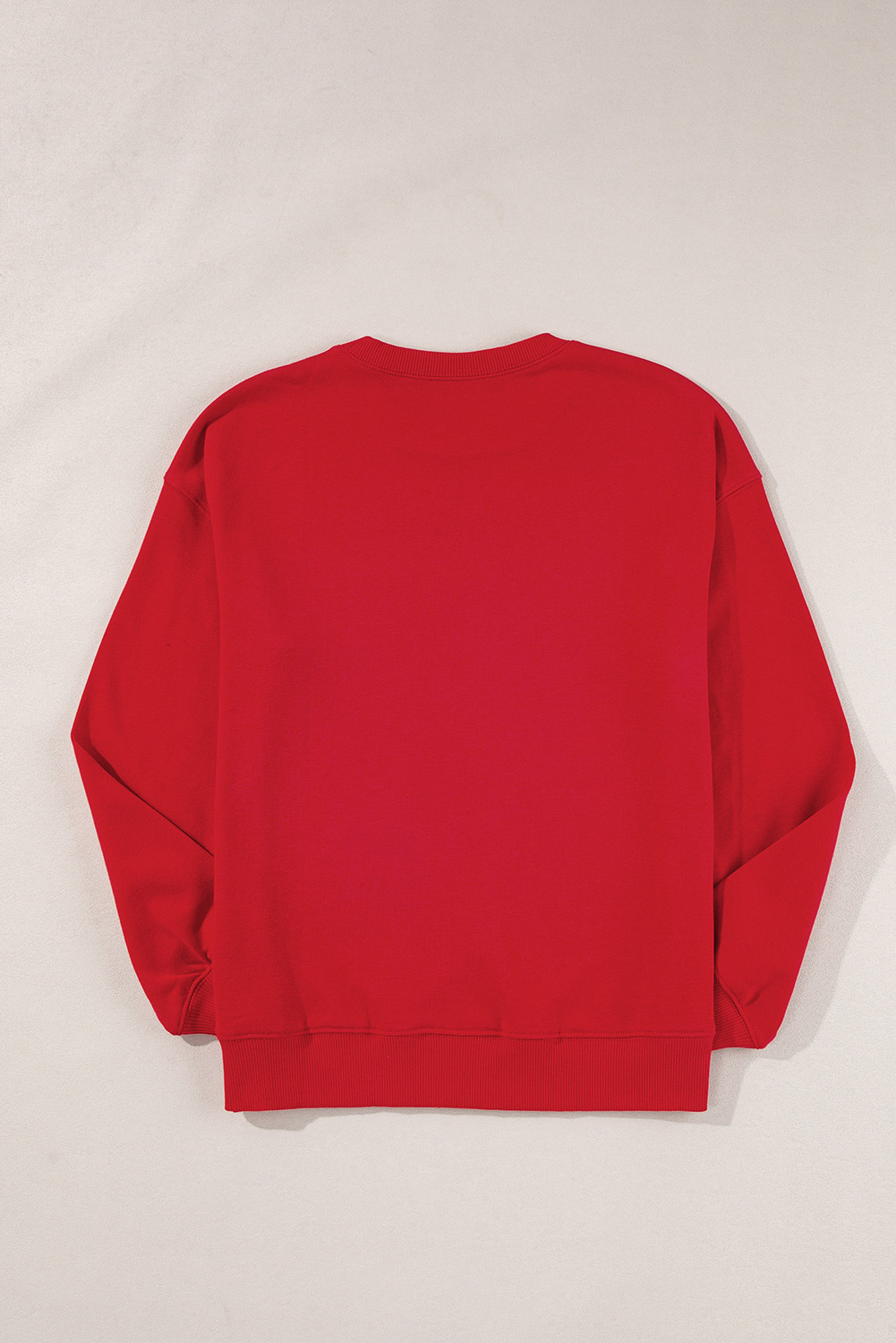 Red Shimmering Merry Christmas Tree Patched Pattern Festive Sweatshirt - loveforevers