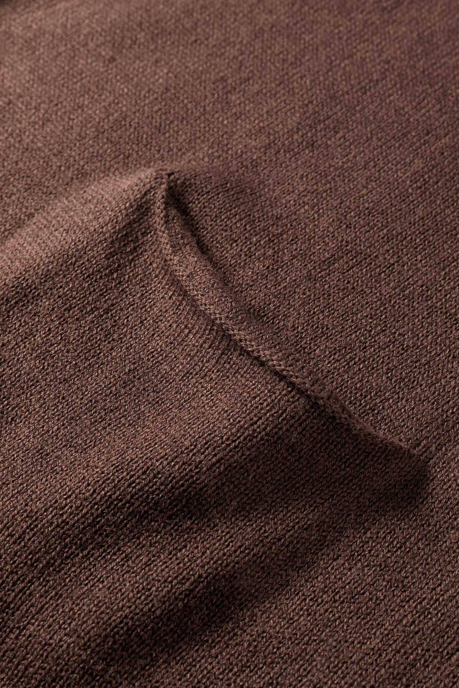 Dark Brown Ribbed Deep V Neckline Front Pocketed Loose Tunic Sweater Vest - loveforevers