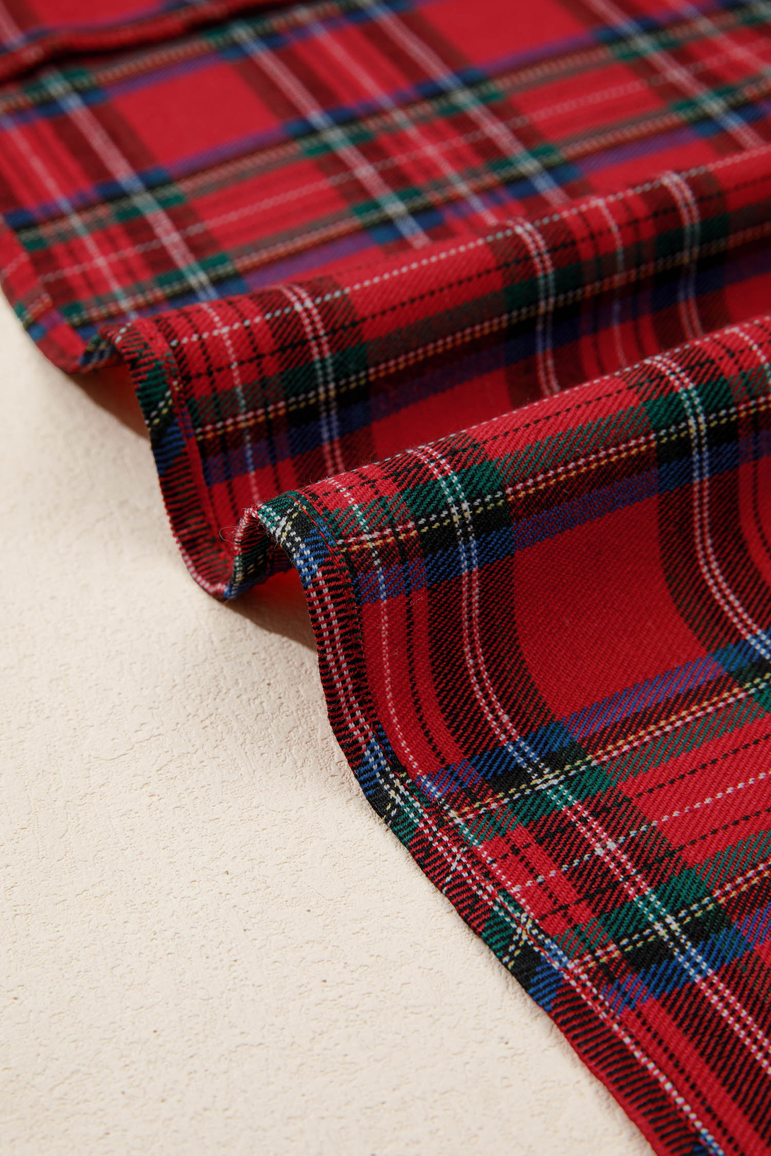 Red Tartan Plaid Square Neck Puff Sleeve Knot Waist Flared Midi Dress - loveforevers