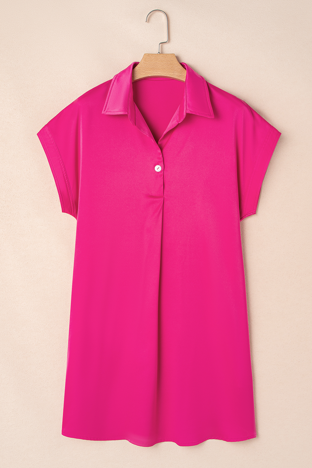 Laurel Green Buttoned Collar Shift T-shirt Mini Dress - loveforevers