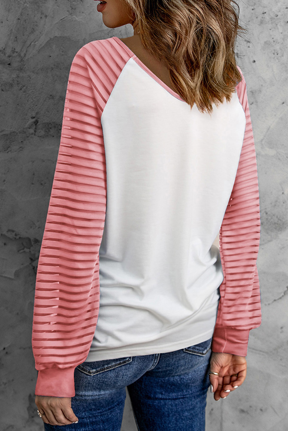 Pink Valentines Flower Car Graphic Striped Long Sleeve Top - loveforevers