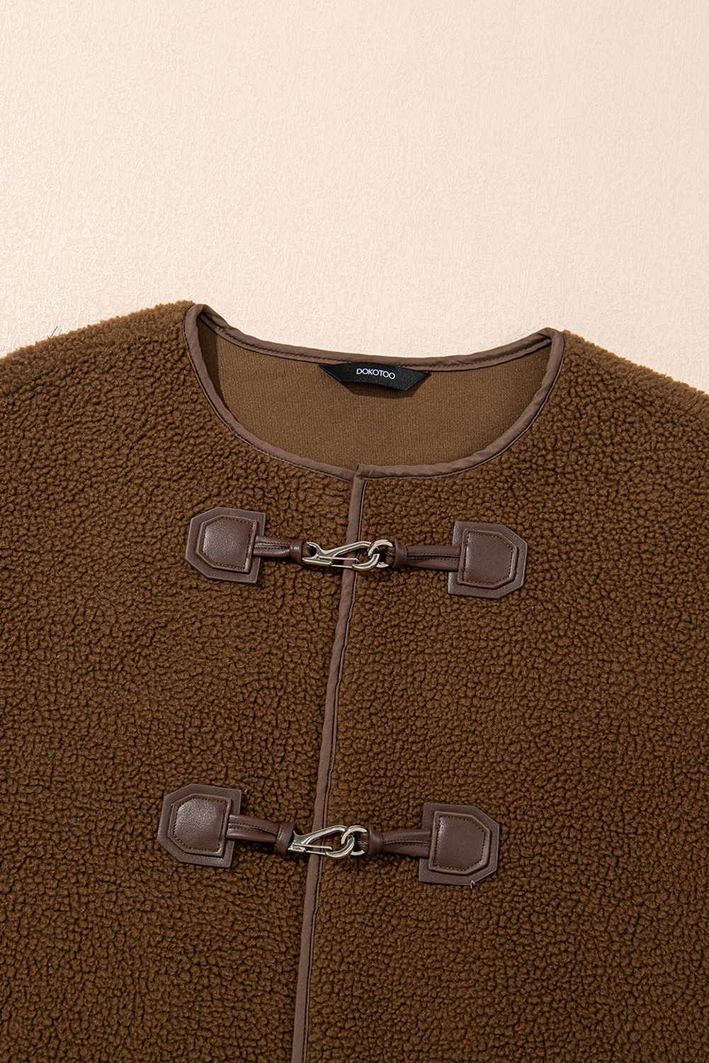 Apricot Toggle Button Teddy Coat - loveforevers
