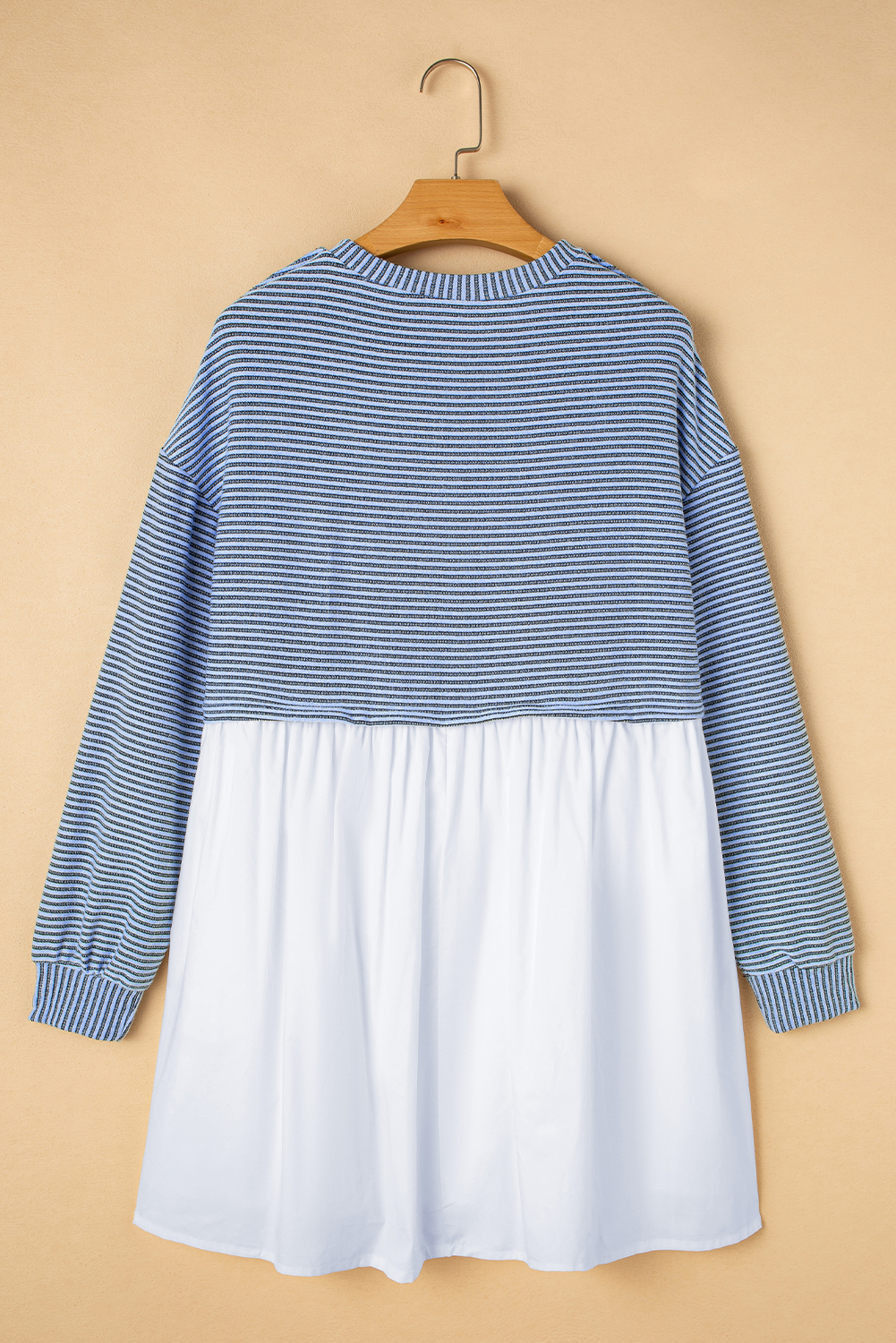 Pale Khaki Sweatshirt Poplin Mini Dress - loveforevers