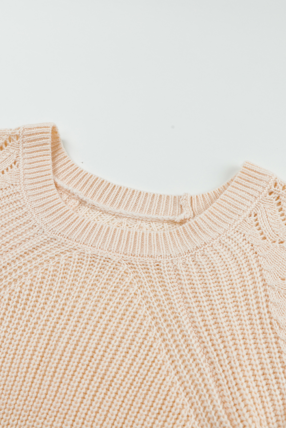 Black Hollow-out Puffy Sleeve Knit Sweater - loveforevers
