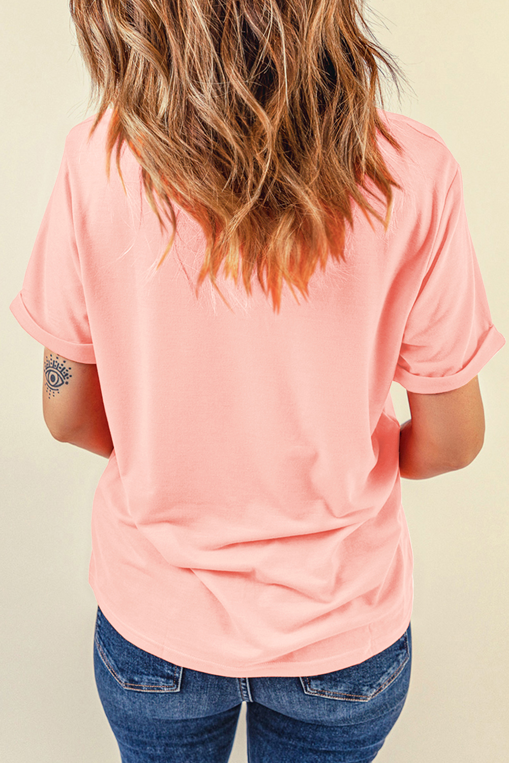 Pink He is Risen Easter Bunny Leopard Cross Graphic Tee - loveforevers