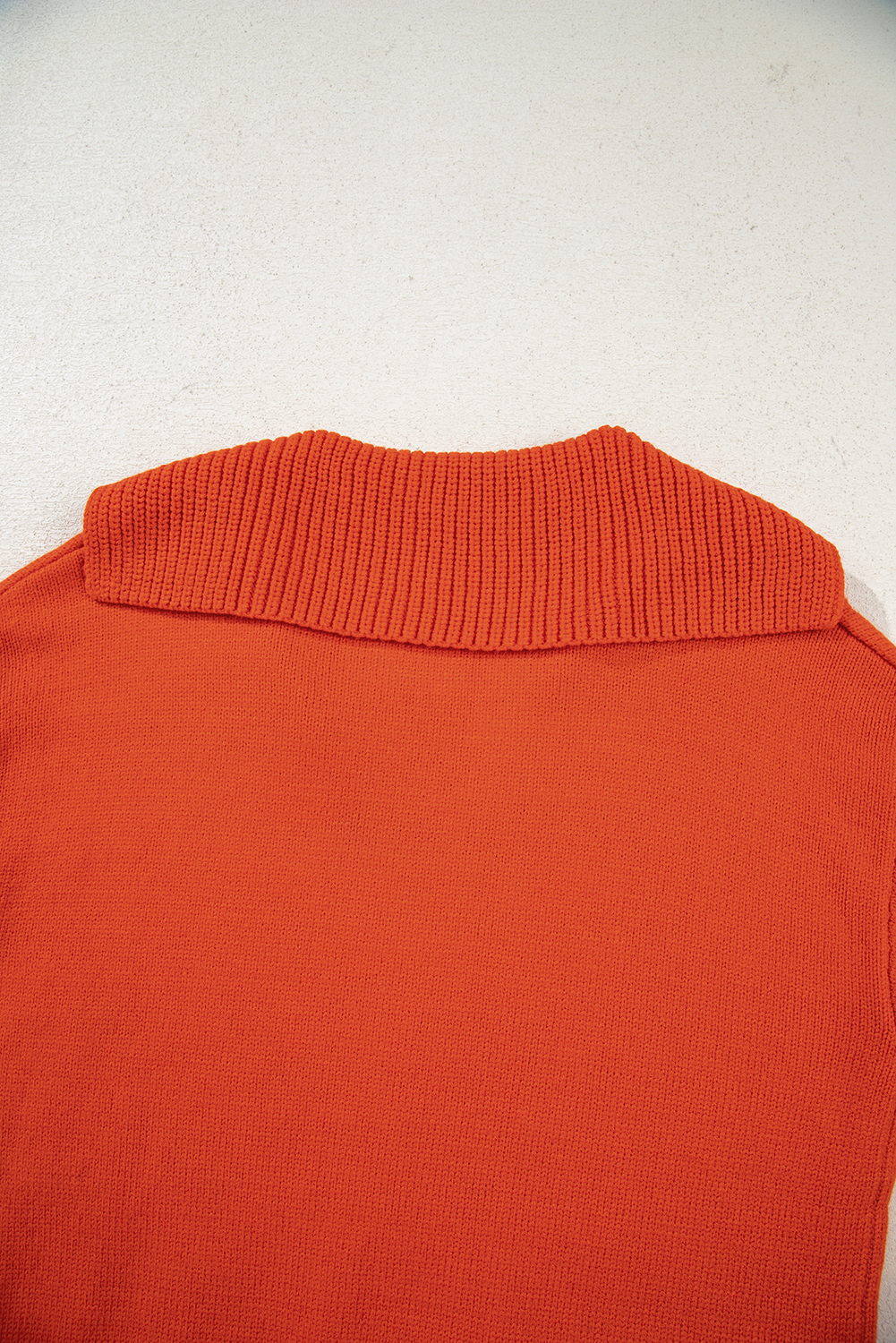 Racing Red Collared V Neck Ribbed Edge Sexy Elegant Sweater - loveforevers
