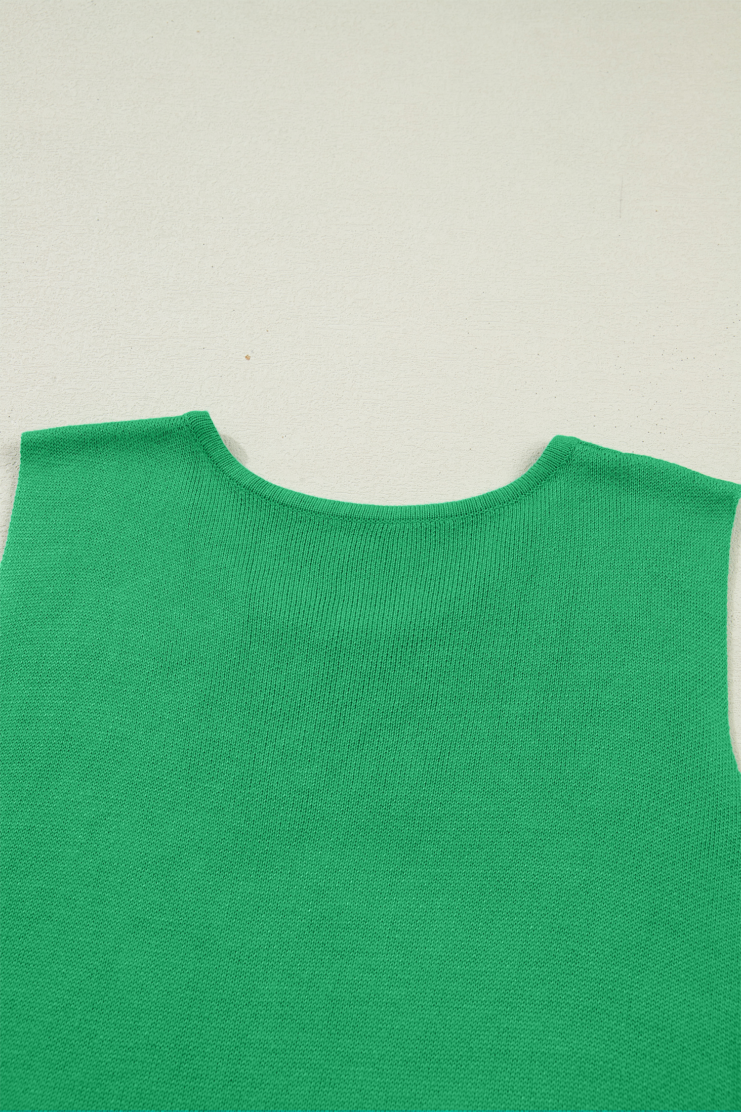 Bright Green Side Button Round Neck Knit Sleeveless Sweater - loveforevers